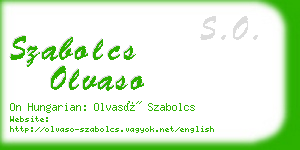 szabolcs olvaso business card